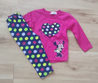 Komplet Minnie Polka tmavě růžová 